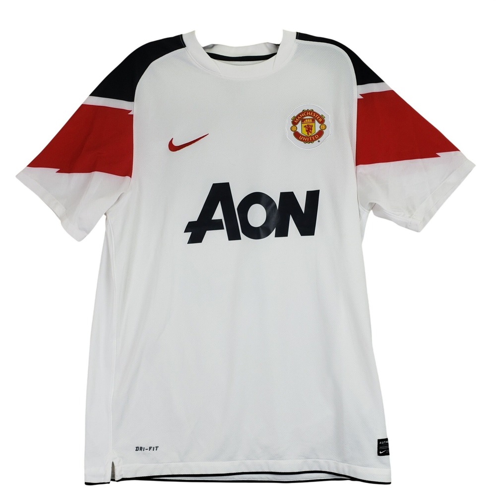 Manchester United Away Nike Jersey Mens M White Hegele‎ 15 Soccer Blokecore